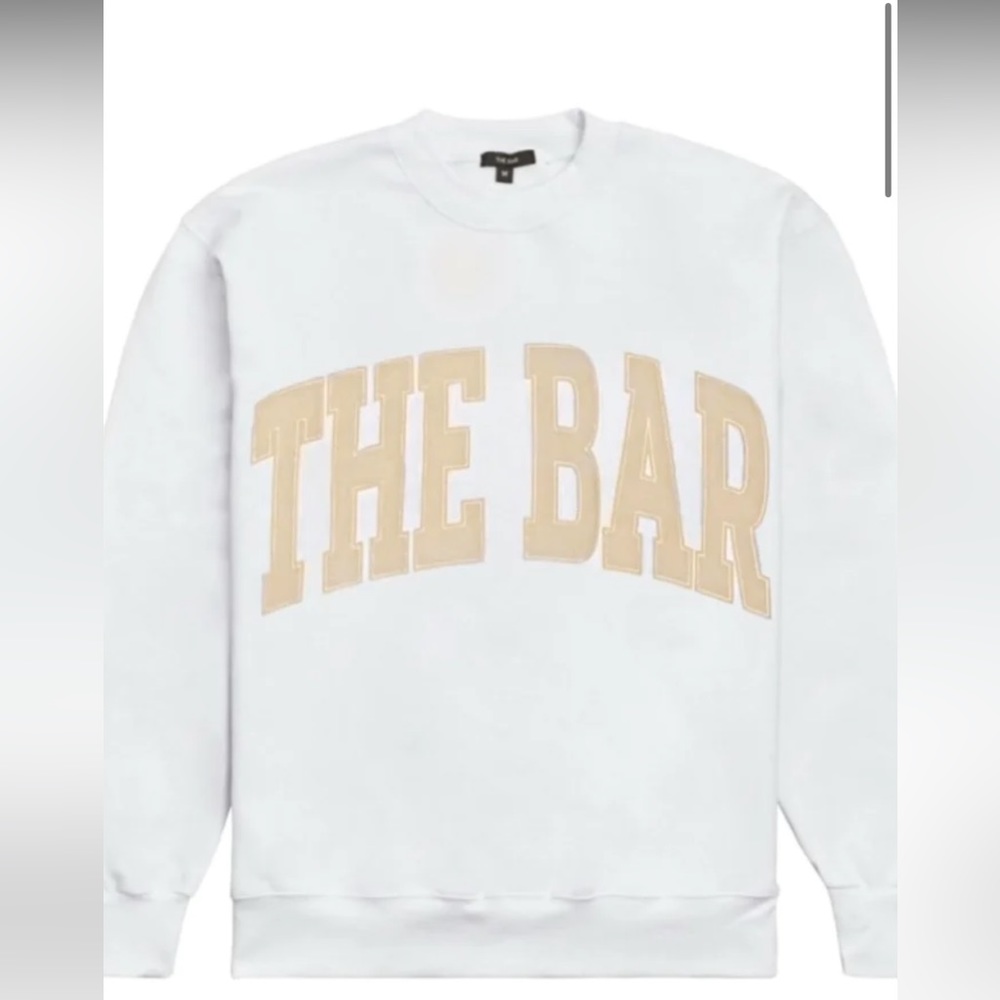 The bar white and tan sweatshirt